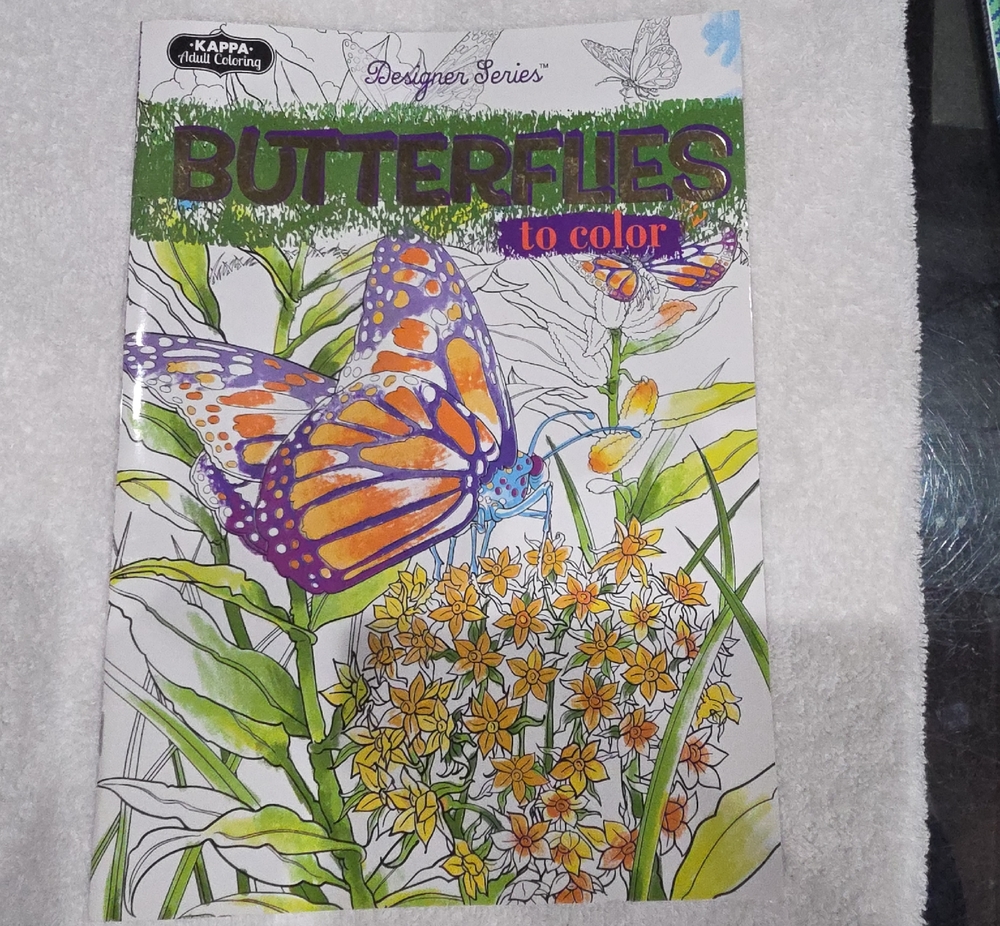 Kappa Purple and Orange Butterfly Coloring Book